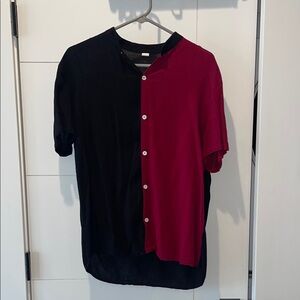 Two-Tone Black and Red Men's Shirt